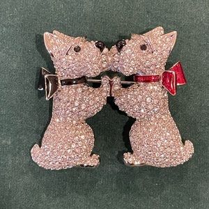 Genuine Swarovski vintage brooch bundle: Kissing Dogs & Lady Bug